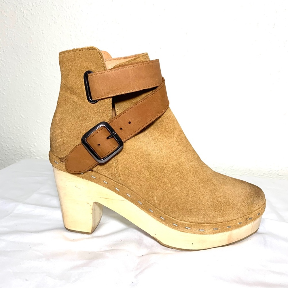 BRAND NEW Free People Bungalow wooden heel clog brown